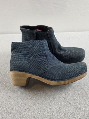 Dansko Maria Slate Blue Python Ankle Boot Clog Women's 41/10.5-11